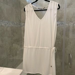 White sleeveless cover up